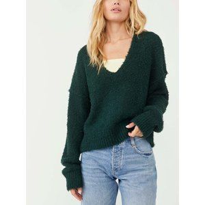 Free People Theo V Neck / Deepest Spruce size XS EUC